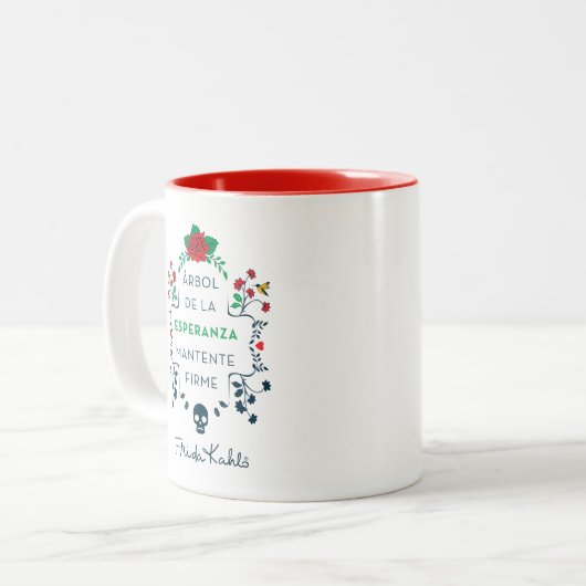 Frida Kahlo | Árbol De La Esperanza Tweekleurige Koffiemok (Voorkant links)