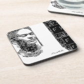 Frida Kahlo Black en White Portret Bier Onderzetter (Linkerzijde)