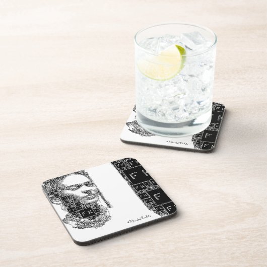 Frida Kahlo Black en White Portret Bier Onderzetter (Rechterzijde)