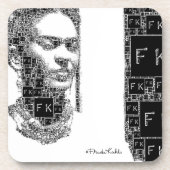 Frida Kahlo Black en White Portret Bier Onderzetter (Voorkant)