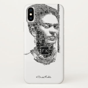 Frida Kahlo Black en White Portret iPhone X Hoesje