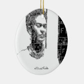 Frida Kahlo Black en White Portret Keramisch Ornament (Rechts)