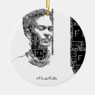 Frida Kahlo Black en White Portret Keramisch Ornament