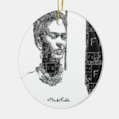 Frida Kahlo Black en White Portret Keramisch Ornament (Links)