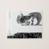 Frida Kahlo Black en White Portret Legpuzzel (Horizontaal)