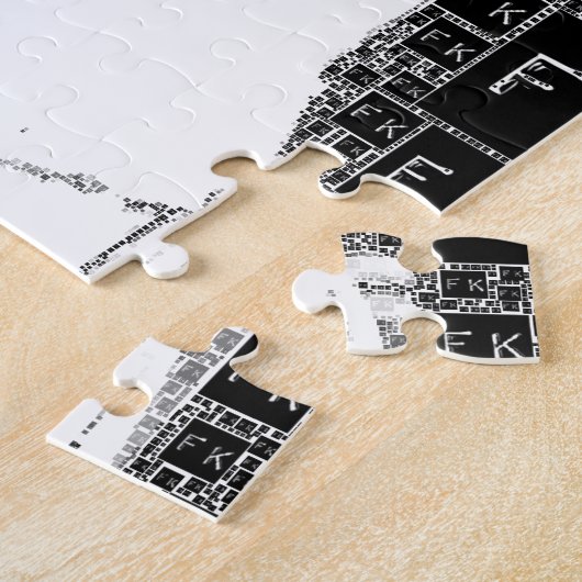 Frida Kahlo Black en White Portret Legpuzzel (Zijkant)