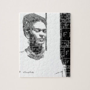 Frida Kahlo Black en White Portret Legpuzzel