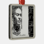 Frida Kahlo Black en White Portret Metalen Ornament (Rechts)