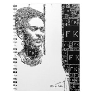 Frida Kahlo Black en White Portret Notitieboek