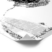 Frida Kahlo Black en White Portret Poster (Hoek)