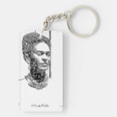 Frida Kahlo Black en White Portret Sleutelhanger (achterkant)
