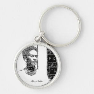 Frida Kahlo Black en White Portret Sleutelhanger