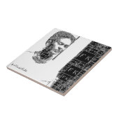 Frida Kahlo Black en White Portret Tegeltje (Zijkant)