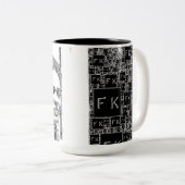 Frida Kahlo Black en White Portret Tweekleurige Koffiemok (Voorkant rechts)