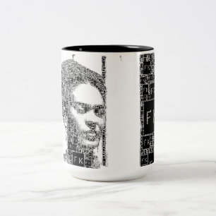Frida Kahlo Black en White Portret Tweekleurige Koffiemok