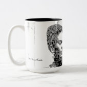 Frida Kahlo Black en White Portret Tweekleurige Koffiemok (Links)