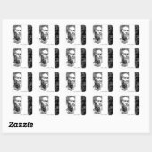 Frida Kahlo Black en White Portret Vierkante Sticker (Vel)