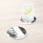 Frida Kahlo Black en White Portret Zandsteen Onderzetter (Zijkant)