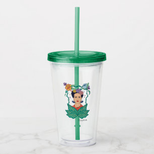 Frida Kahlo Bloemen Lijst Graphic Acryl Drinkbeker