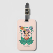 Frida Kahlo Bloemen Lijst Graphic Bagagelabel (Voorkant (verticaal))