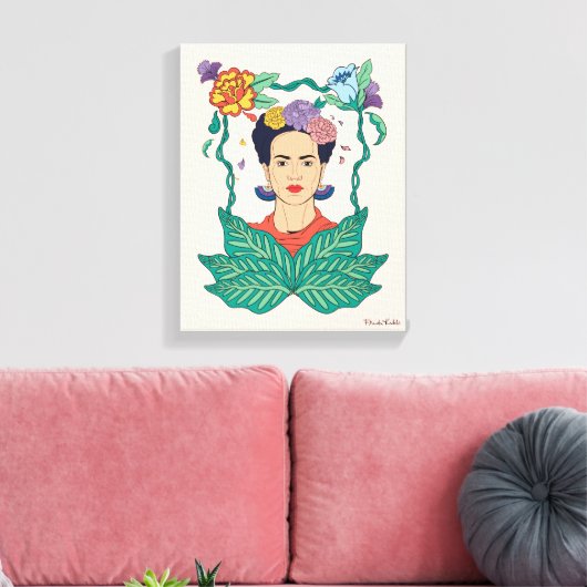 Frida Kahlo Bloemen Lijst Graphic Canvas Afdruk (Insitu (Woonkamer))