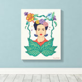 Frida Kahlo Bloemen Lijst Graphic Canvas Afdruk (Insitu (Houten vloer))
