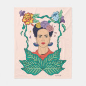 Frida Kahlo Bloemen Lijst Graphic Fleece Deken (Voorkant)