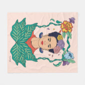 Frida Kahlo Bloemen Lijst Graphic Fleece Deken (Voorkant (Horizontaal))