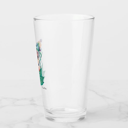 Frida Kahlo Bloemen Lijst Graphic Glas (Links)