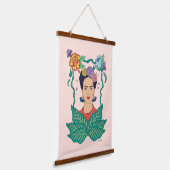 Frida Kahlo Bloemen Lijst Graphic Hangend Wandkleed (Gebogen)