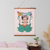 Frida Kahlo Bloemen Lijst Graphic Hangend Wandkleed (Slaapkamer)
