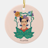 Frida Kahlo Bloemen Lijst Graphic Keramisch Ornament (Voorkant)