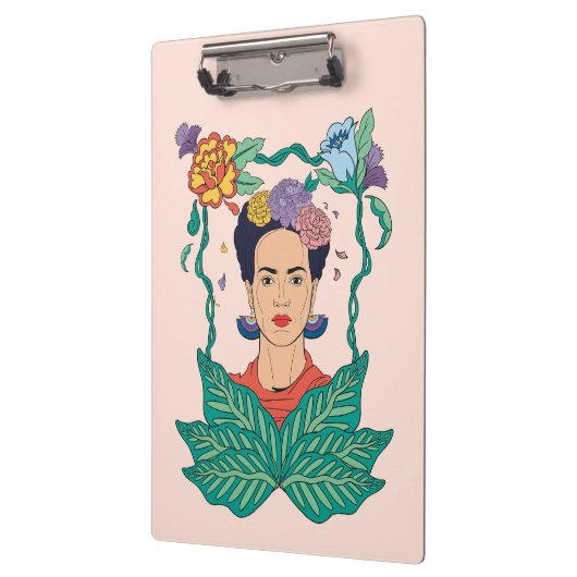 Frida Kahlo Bloemen Lijst Graphic Klembord (Links)