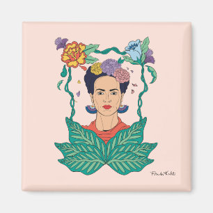 Frida Kahlo Bloemen Lijst Graphic Magneet