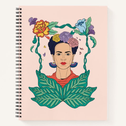 Frida Kahlo Bloemen Lijst Graphic Notitieboek (Voorkant)