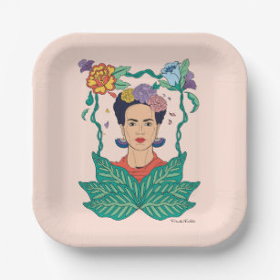 Frida Kahlo Bloemen Lijst Graphic Papieren Bordje