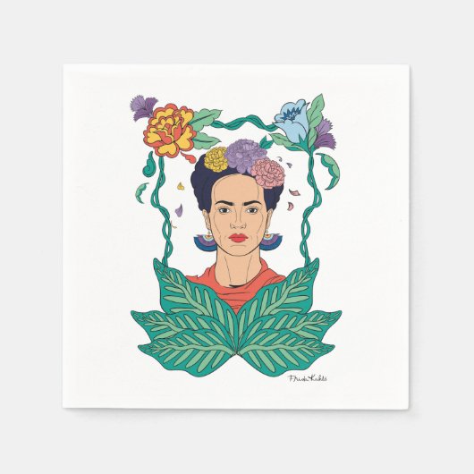 Frida Kahlo Bloemen Lijst Graphic Servet (Voorkant)