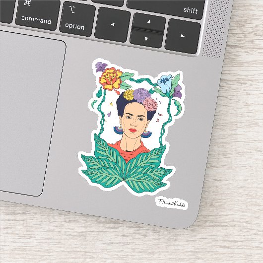 Frida Kahlo Bloemen Lijst Graphic Sticker (Detail)