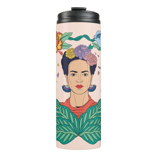 Frida Kahlo Bloemen Lijst Graphic Thermosbeker (Voorkant)