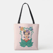Frida Kahlo Bloemen Lijst Graphic Tote Bag (Achterkant)