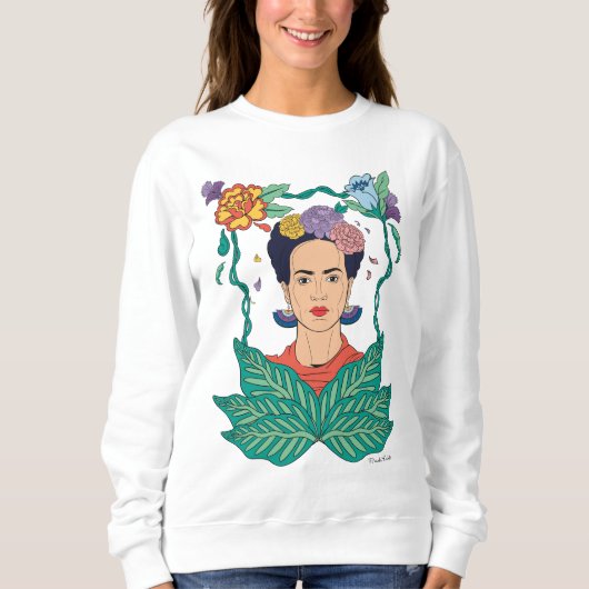 Frida Kahlo Bloemen Lijst Graphic Trui (Voorkant)