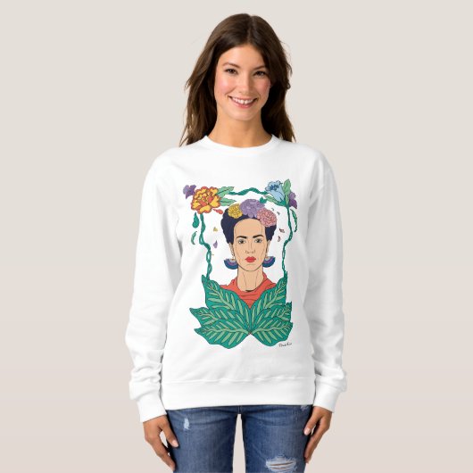 Frida Kahlo Bloemen Lijst Graphic Trui (Voorkant volledig)