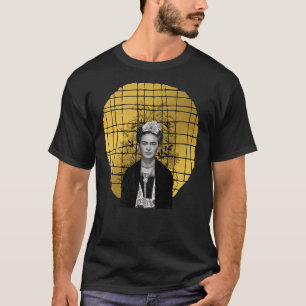 Frida Kahlo bloemen, zwart-witte foto Klassiek T-shirt