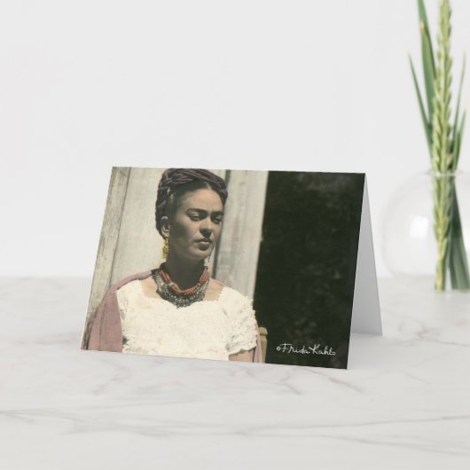 Frida Kahlo bloost Foto Kaart (Voorkant)