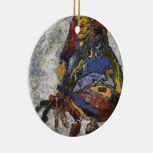 Frida Kahlo Butterfly Monet Geïnspireerd Keramisch Ornament (Rechts)