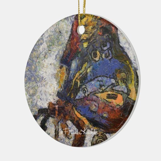 Frida Kahlo Butterfly Monet Geïnspireerd Keramisch Ornament (Links)