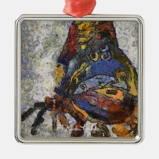 Frida Kahlo Butterfly Monet Geïnspireerd Metalen Ornament (Voorkant)