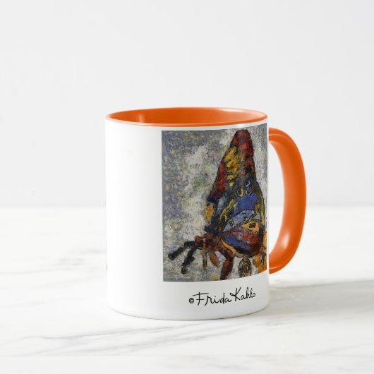 Frida Kahlo Butterfly Monet Geïnspireerd Mok (Voorkant rechts)