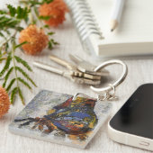 Frida Kahlo Butterfly Monet Geïnspireerd Sleutelhanger (Voorkant Rechts)