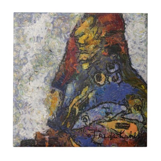 Frida Kahlo Butterfly Monet Geïnspireerd Tegeltje (Voorkant)